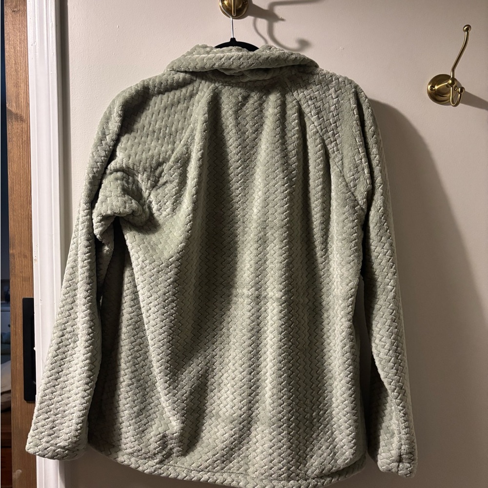 NWT Columbia Women’s M Sage Green Textured Fleece Quarter zip Jacket - Picture 4 of 5